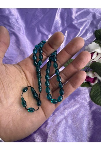 immame halkalı şeffaf turkuaz bilek boy ateş kehribar tesbih